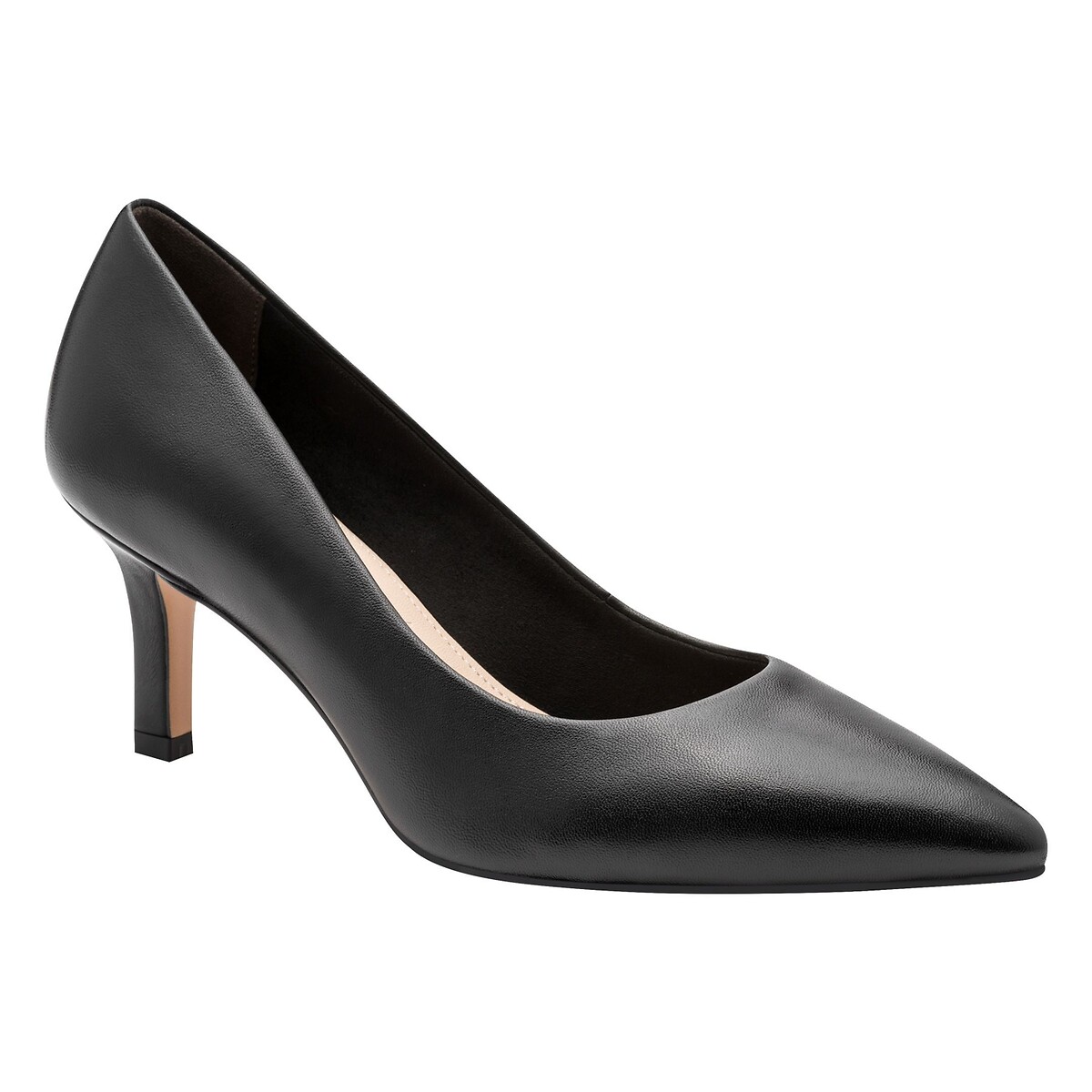 Pointed Toe Leather Heels black, TAMARIS