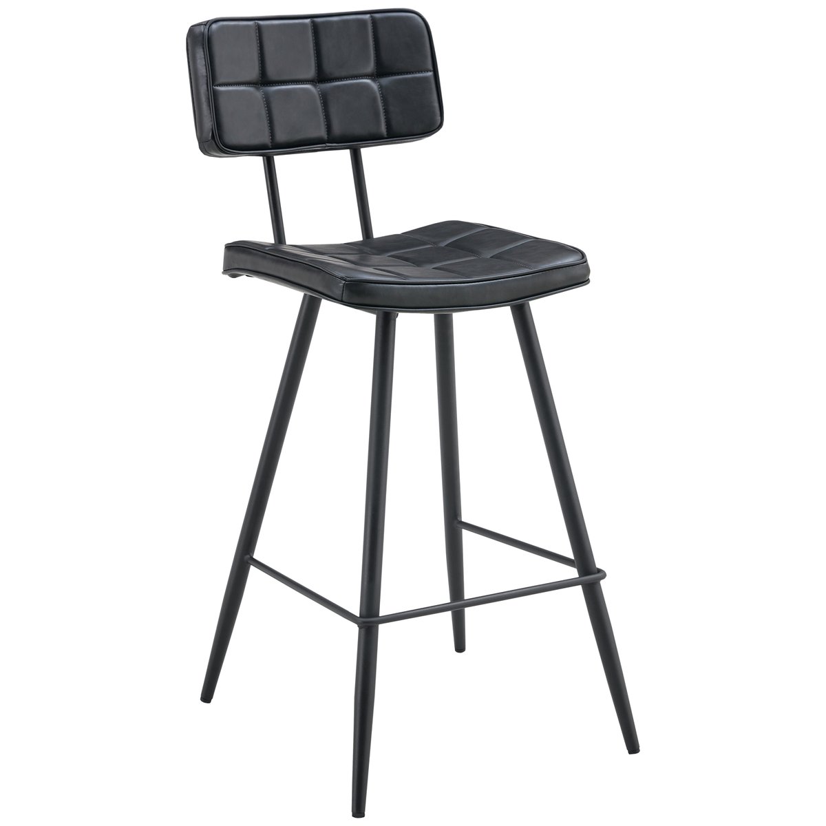 Tabourets de bar en simili, lot de 2, Fernand, FERNAND noir, HAPPY GARDEN