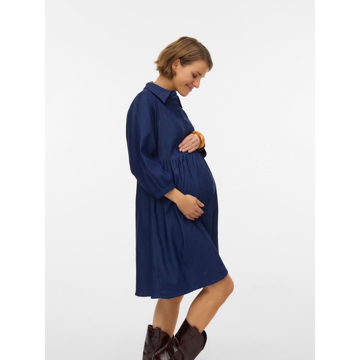 Robe medium blue denim, MAMA LICIOUS