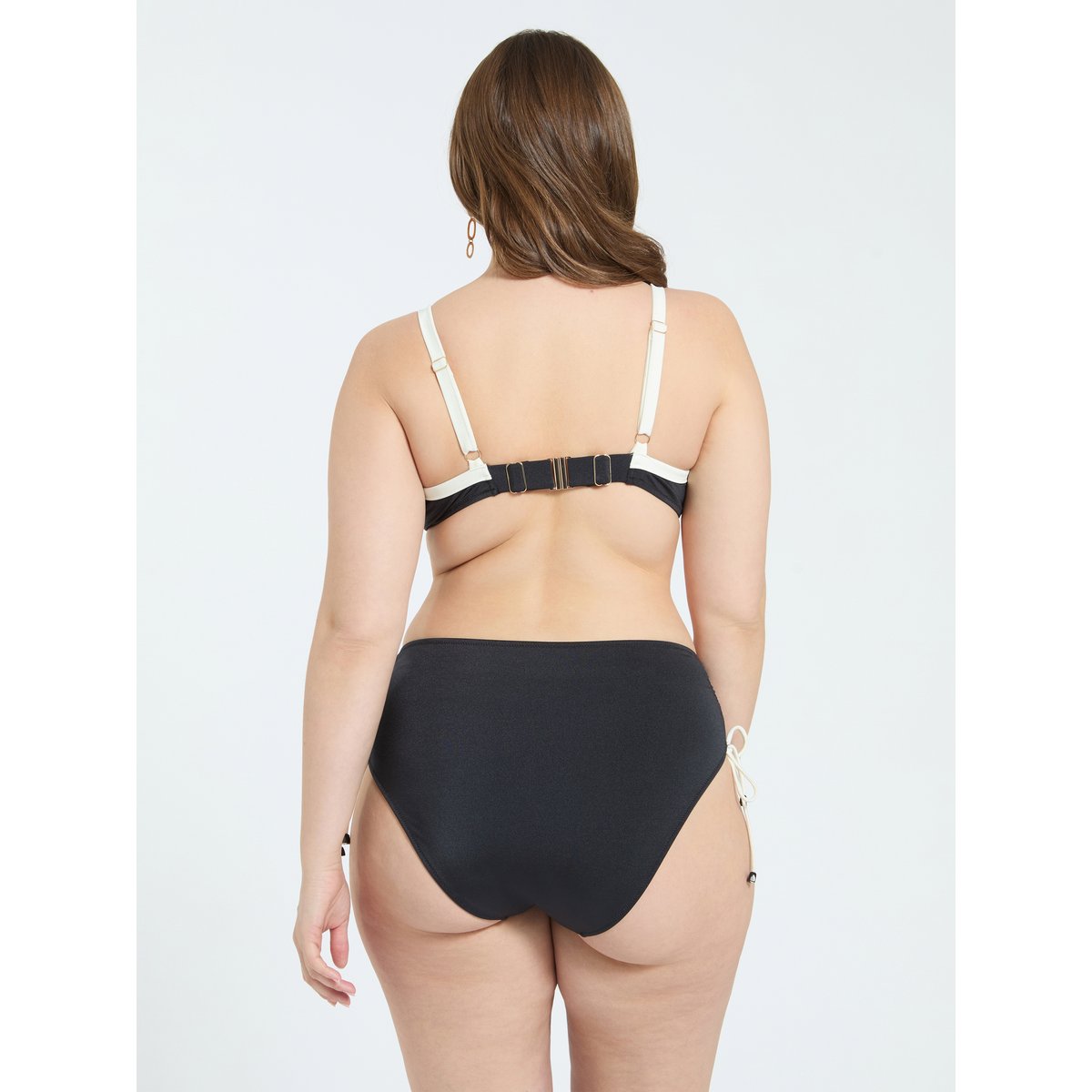 Bikini deux pièces avec détails contrastés noir, FIORELLA RUBINO