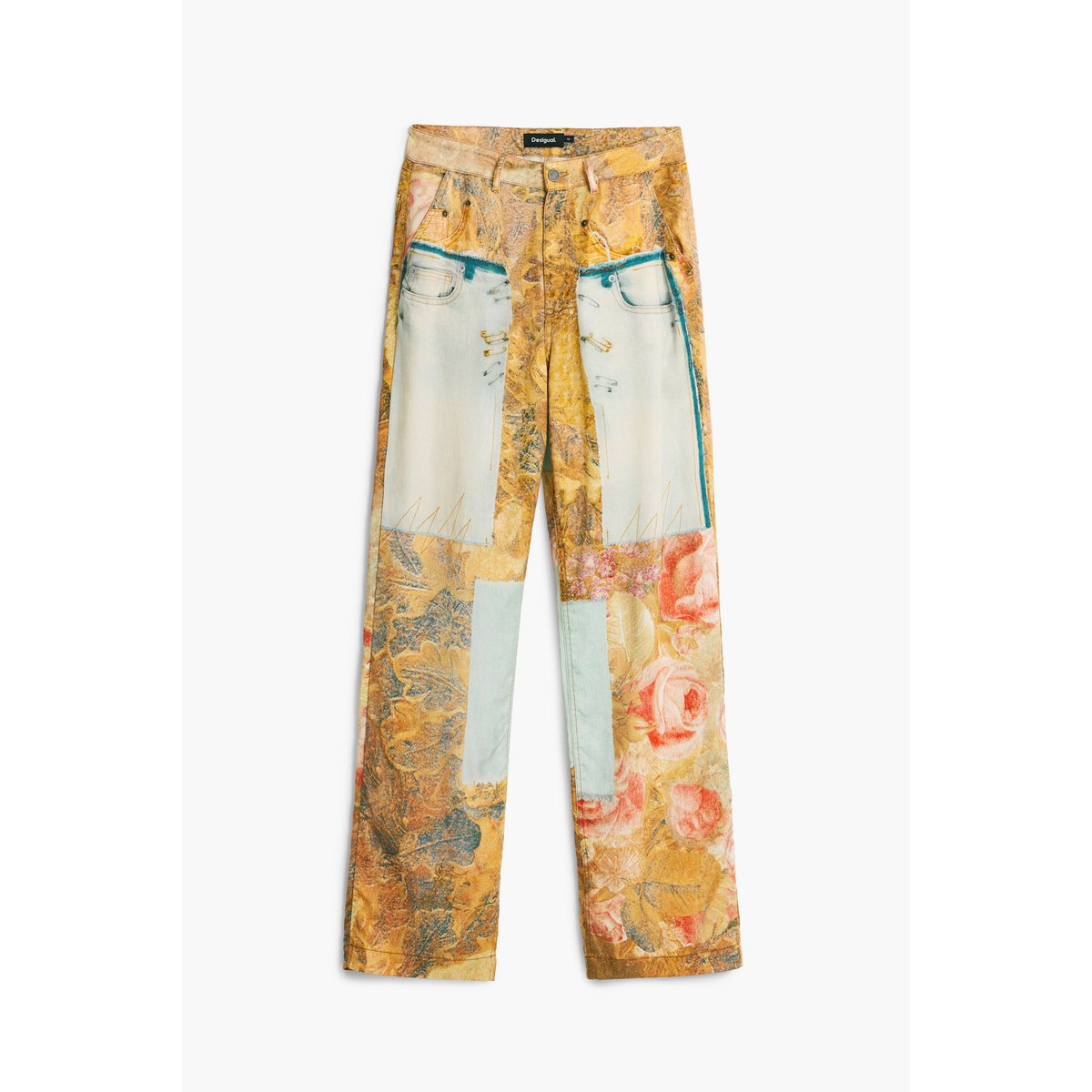 Pantalon jogger bimatière jaune, DESIGUAL