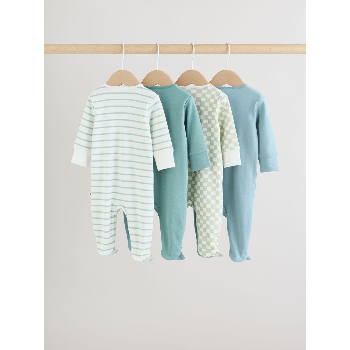 Dors-bien à zip double sens bébé, lot de 4 vert, NEXT