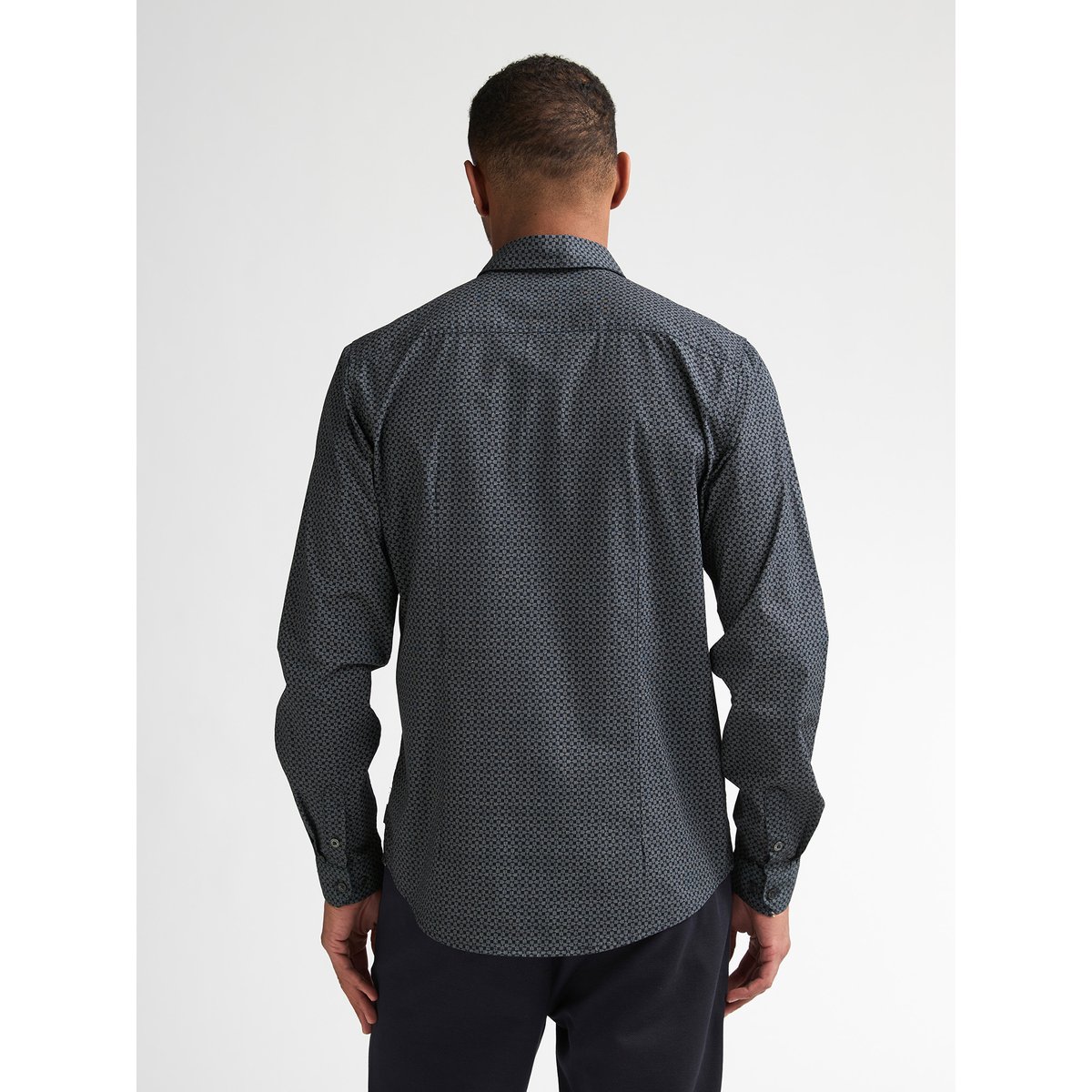 Chemise slim à petits motifs steelworks bleu royal navy, PETROL INDUSTRIES