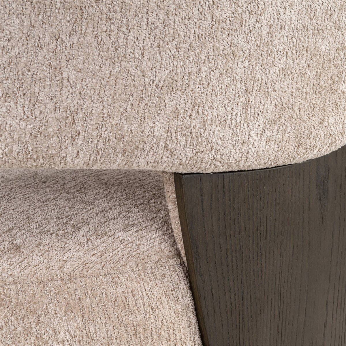 Chaise de salle à manger enveloppante sable et bois foncé, RECOLLECTION