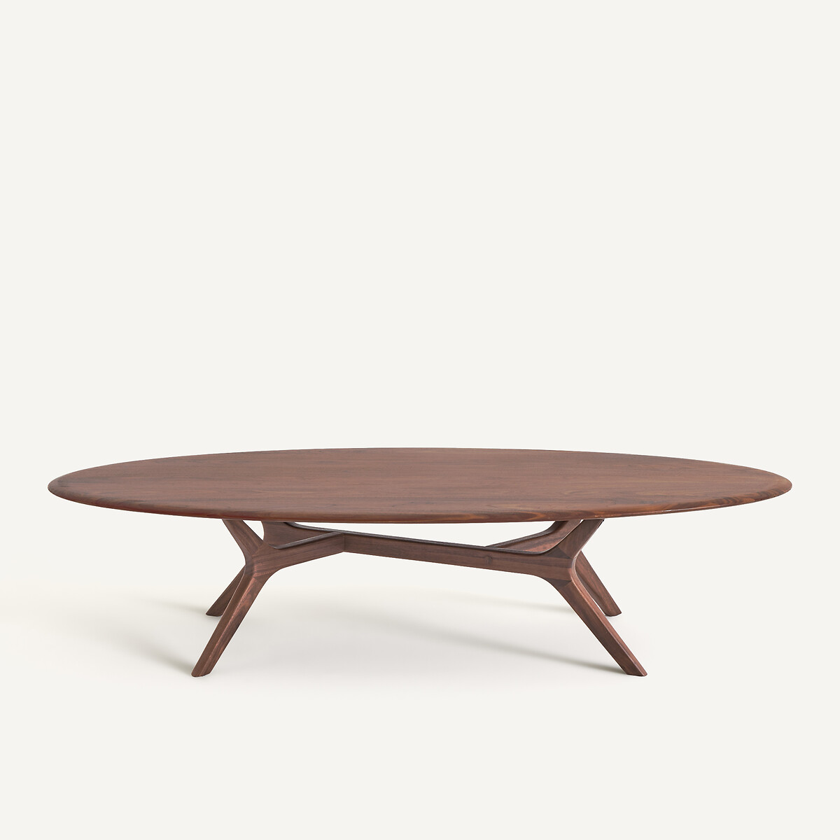 Mesa de centro elíptica em nogueira maciça, Maricielo nogueira, AM.PM