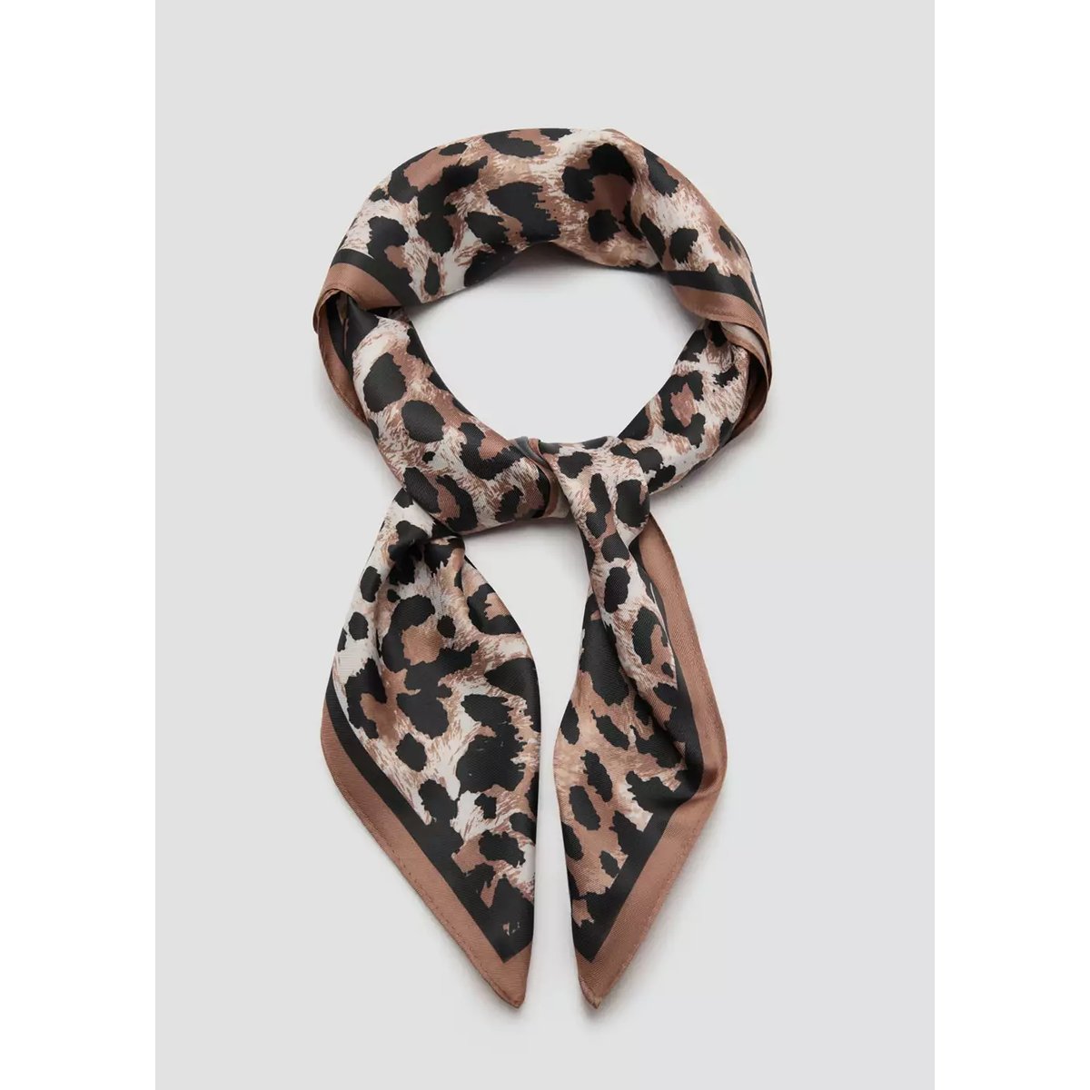 Foulard imprimé animal marron, MANGO