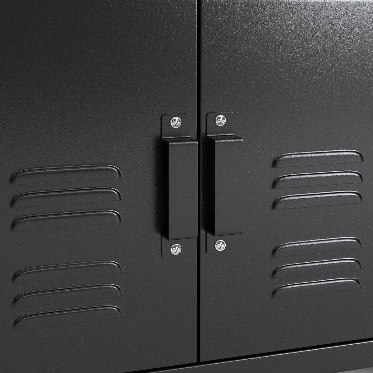 Meuble bas 2 portes en métal acier, Hiba noir, LA REDOUTE INTERIEURS