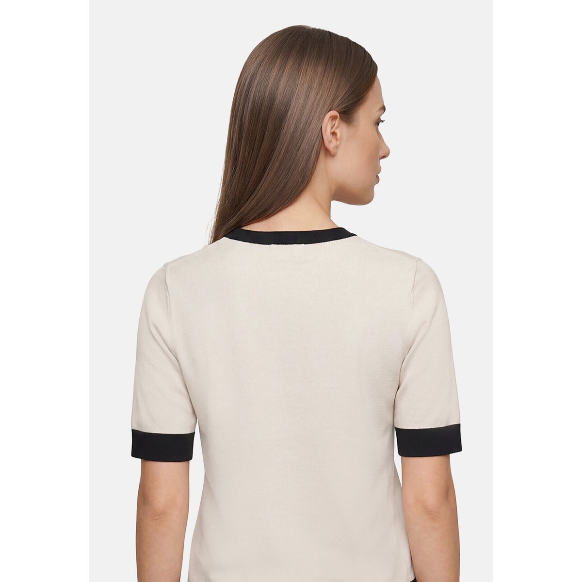 Pull-over en maille à poches patch beige/black, BETTY BARCLAY