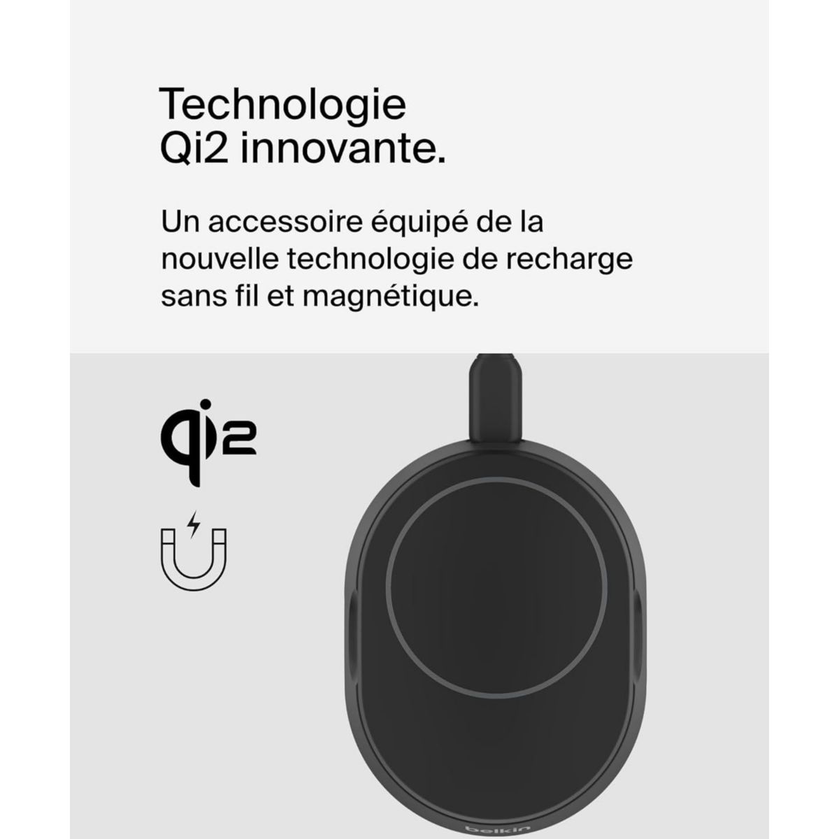 Chargeur induction support recharge 15W 2 en 1 pliable couleur unique, BELKIN