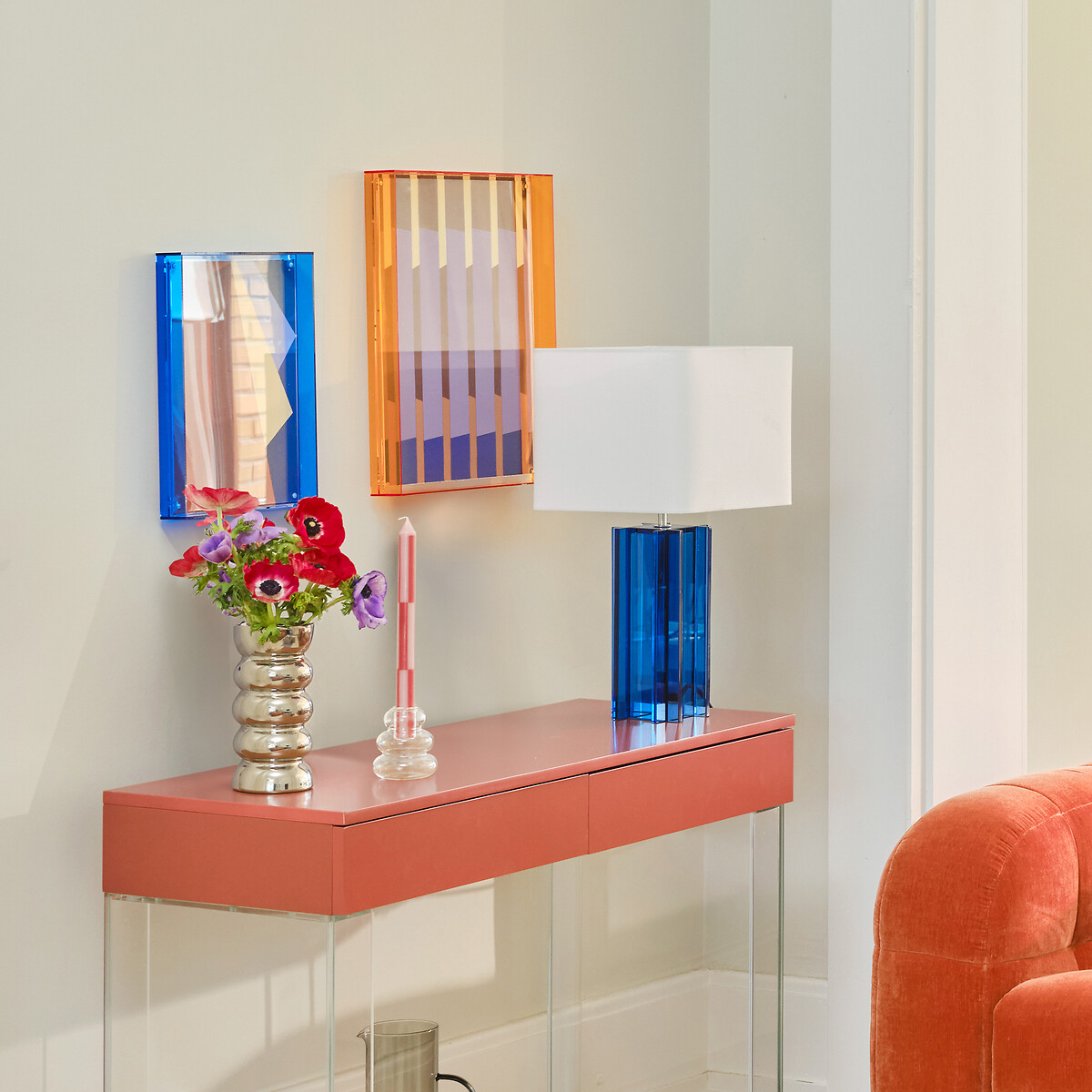 Cadre en plexiglas, longueur 22,6 x hauteur 31,6 cm , PLEXA bleu, LA REDOUTE INTERIEURS
