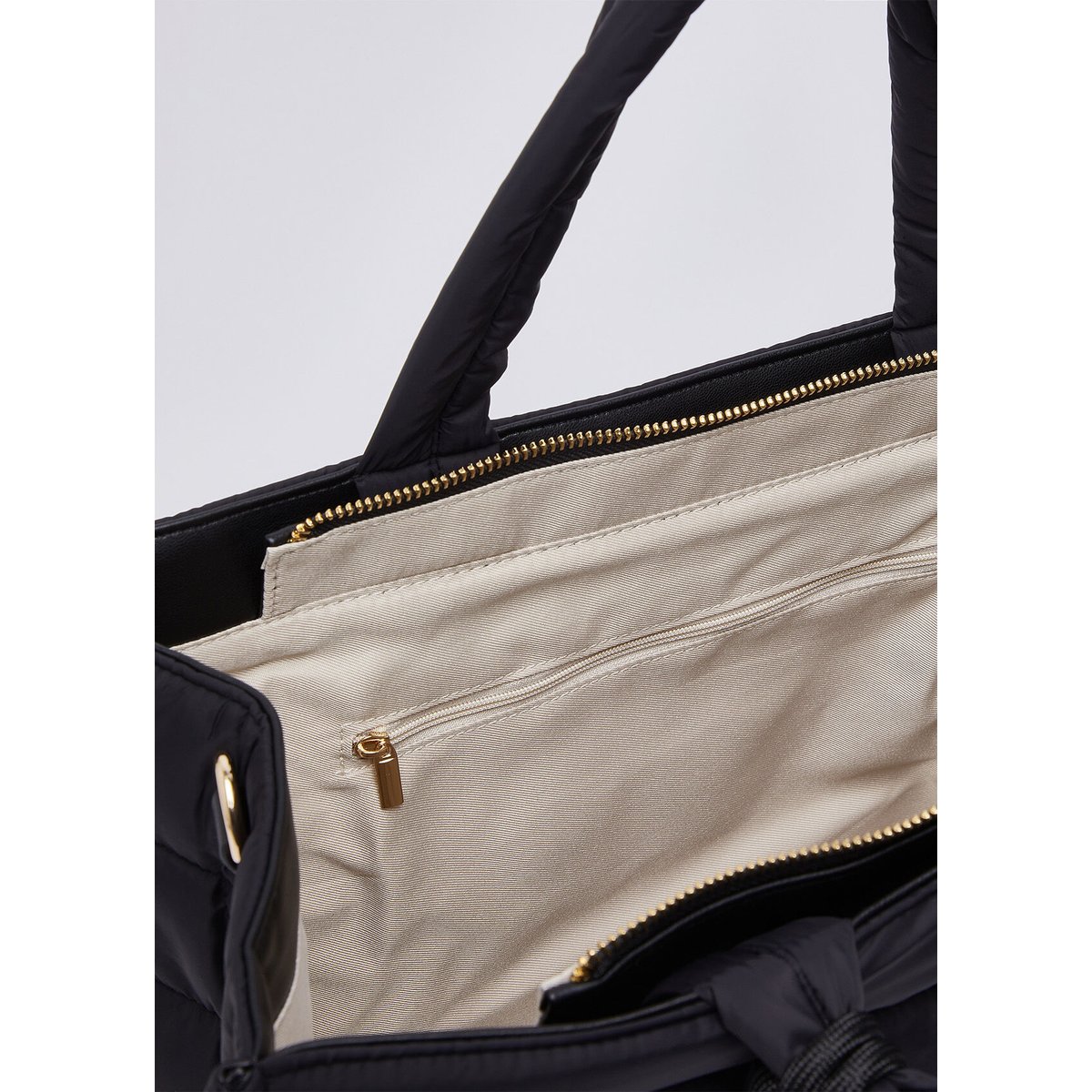 Grand Sac Cabas en Nylon Matelassé noir, LIU JO