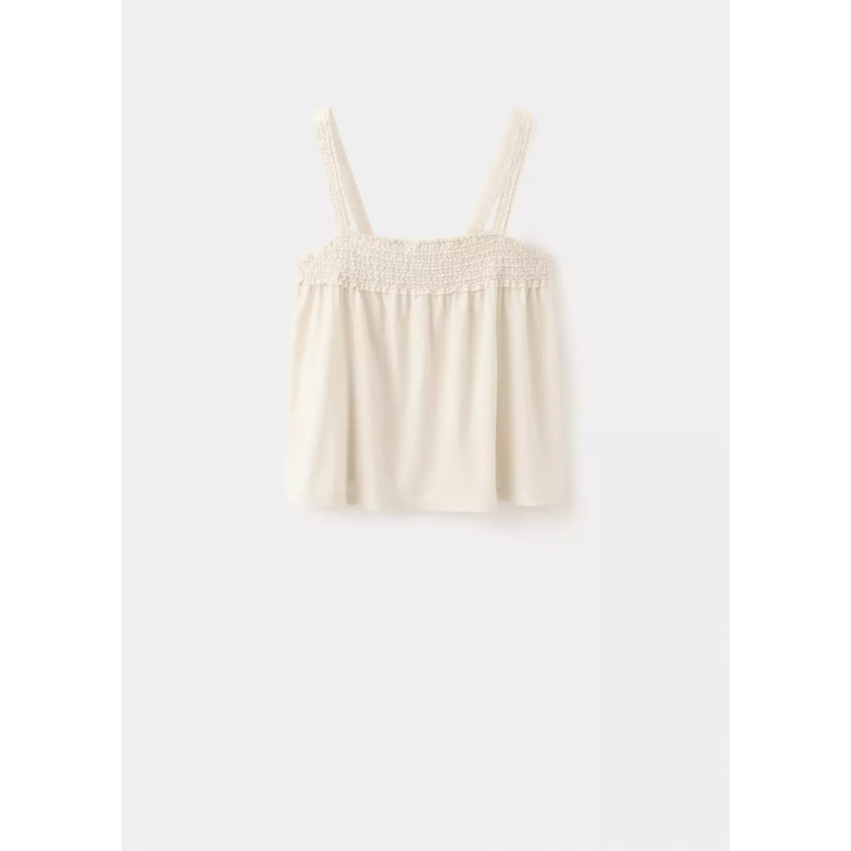 Top en coton bouclette écru, MANGO