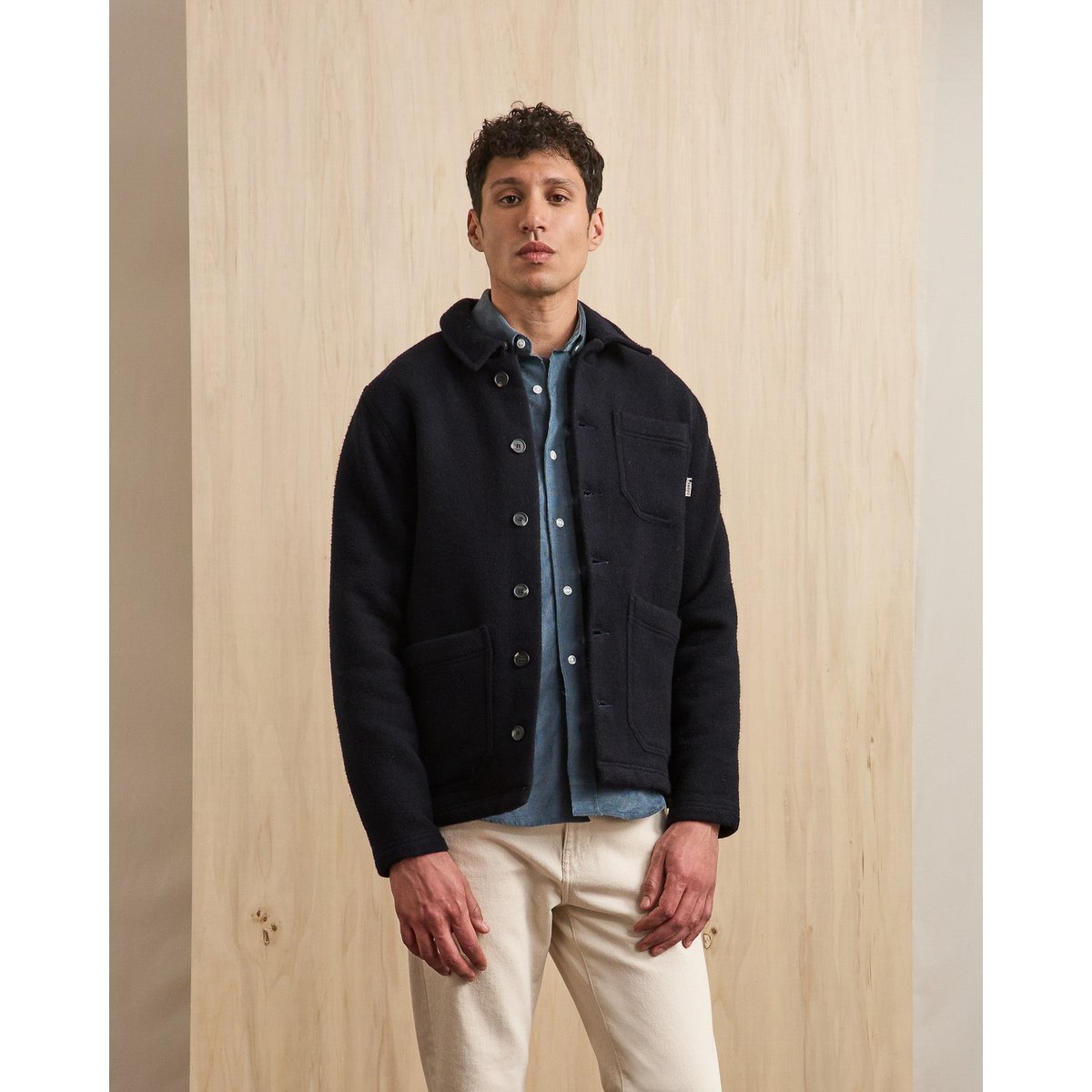 Veste laine LORGE bleu marine, FAGUO