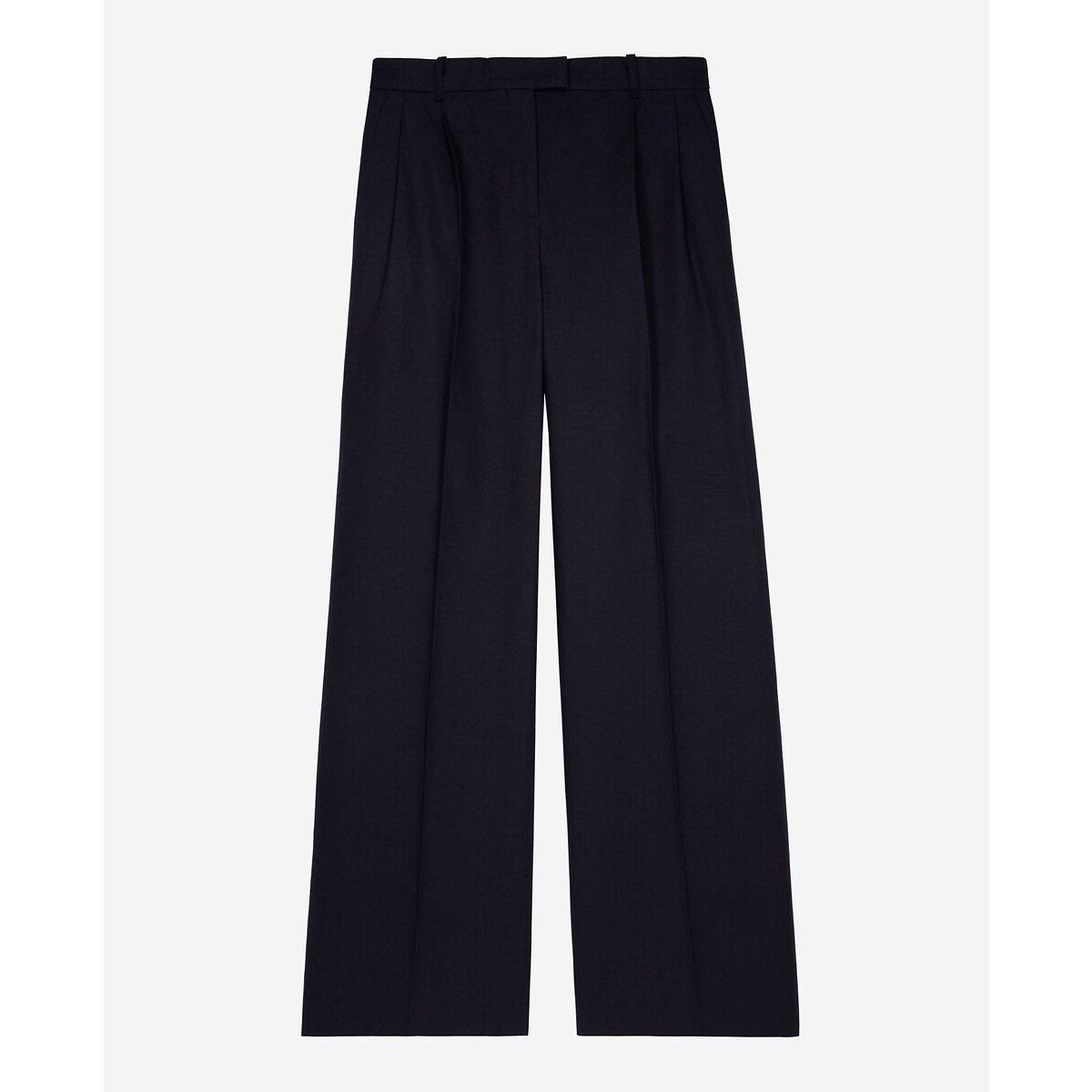 Straight Wide Leg Trousers in Cotton/Linen navy, THE KOOPLES