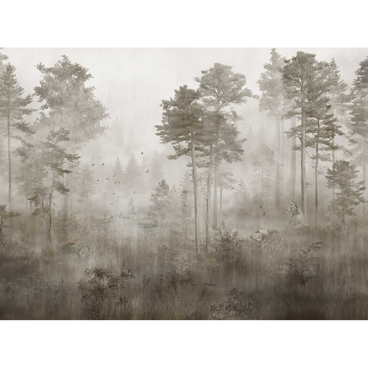 Papier peint enfant La Vallée des Ours gris, HEXOA