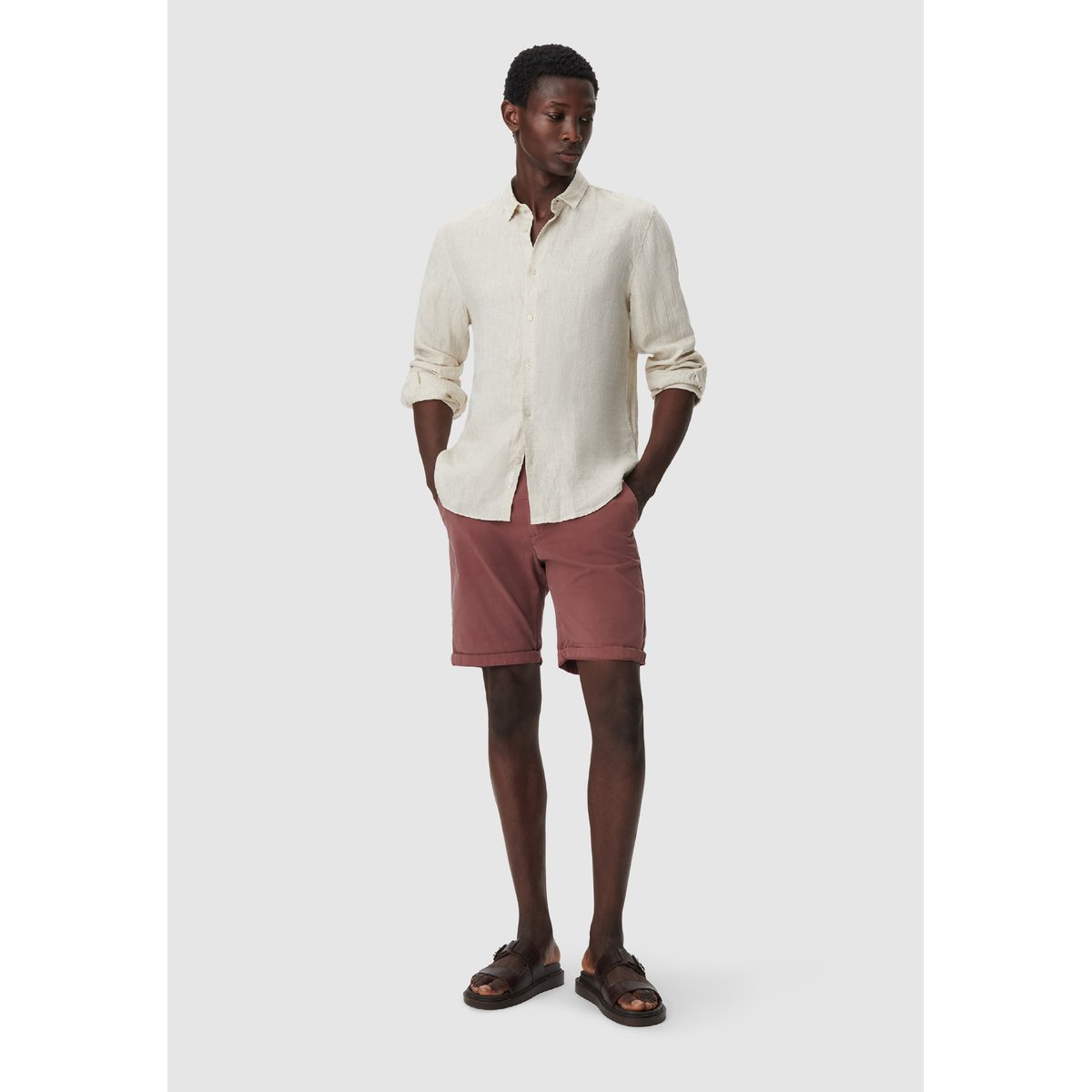 Bermuda chino slim roux, IKKS