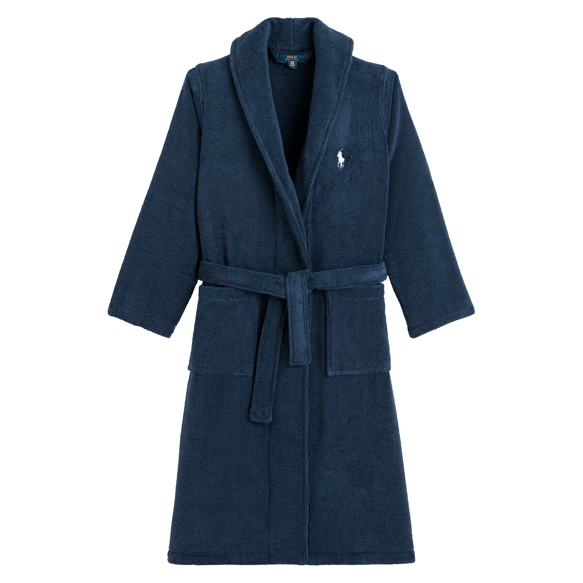 Badjas van badstofkatoen marineblauw, POLO RALPH LAUREN