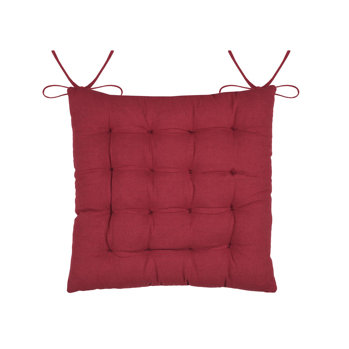 Galette de chaise esprit chalet traditionnel en coton rouge, LOVELY CASA