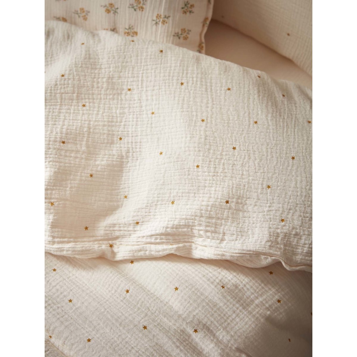 Housse de couette gaze de coton biologique "JUNIOR" blanc moyen imprime, CYRILLUS
