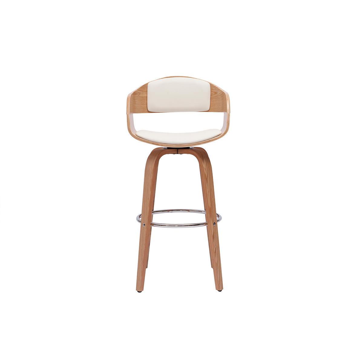 Tabouret de bar design pivotant 360° H65 cm GAO blanc, MILIBOO