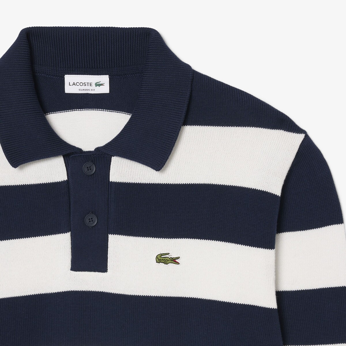 Cotton Jersey Polo Jumper navy blue/white, LACOSTE