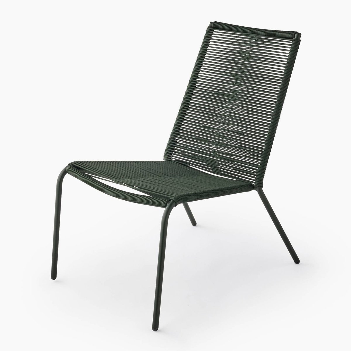 Chaise de jardin, 74x51xH80cm, en corde et métal vert, MONOPRIX