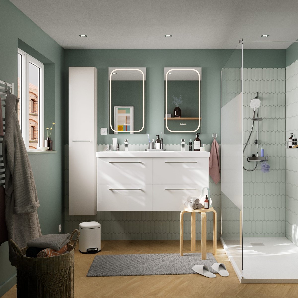 Miroir LED, REMIX gris, SENSEA