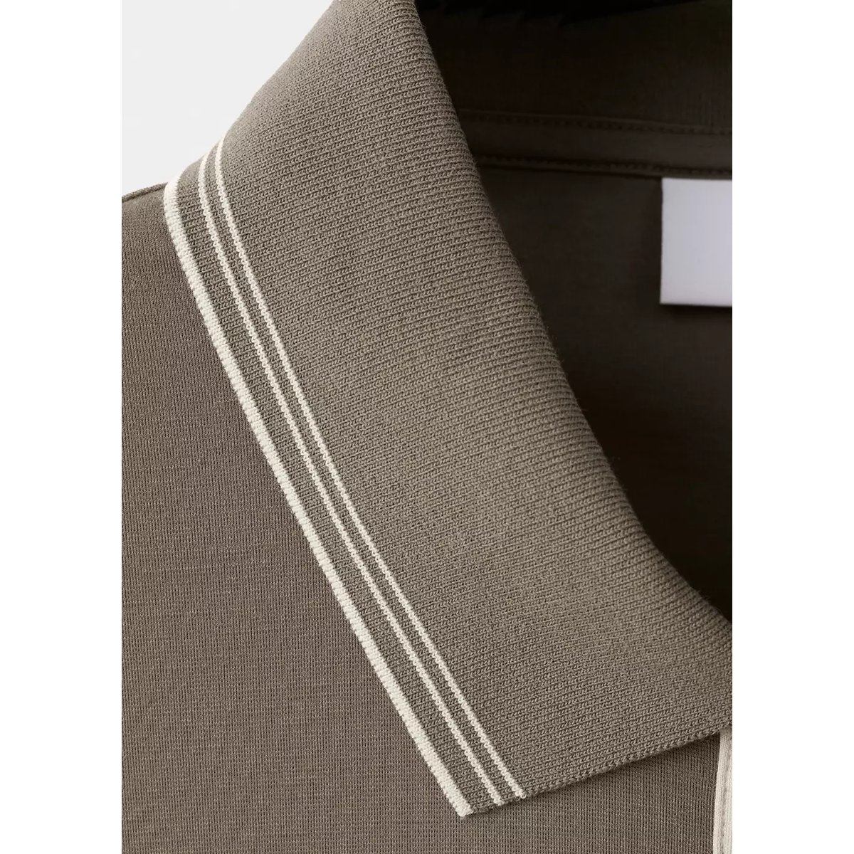 Polo slim fit détail col marron moyen, MANGO MAN