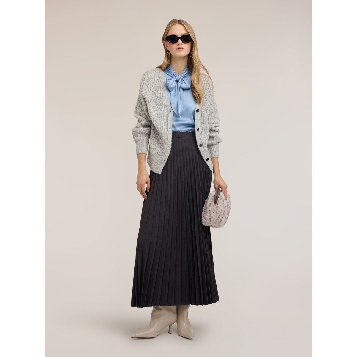 Cardigan côtelé gris, MOTIVI