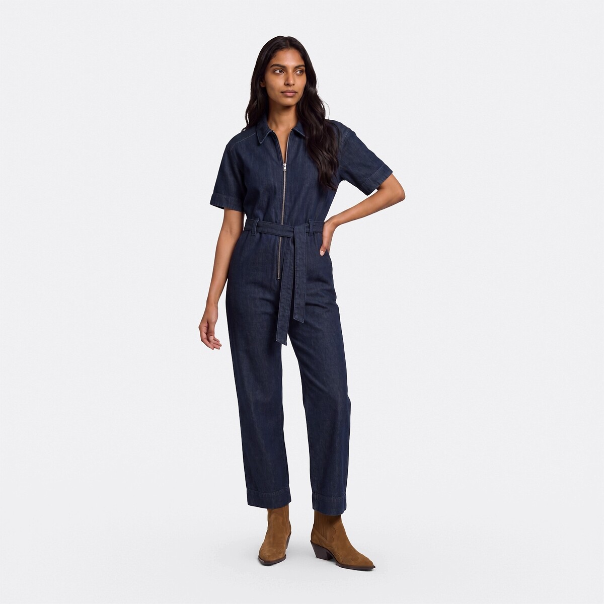 Combinaison longue en denim brut, LA REDOUTE COLLECTIONS