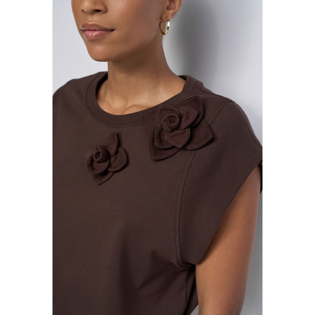 T-SHIRT AVEC APPLIQUE FLORALE blanc, SALSA JEANS