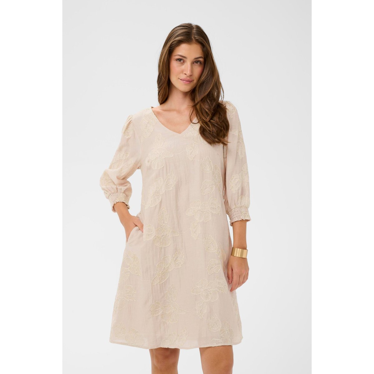 Robe beige perfectly pale melange, CREAM