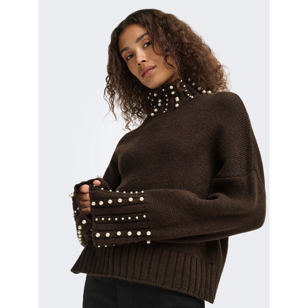 Pull En Maille coffee bean, ONLY