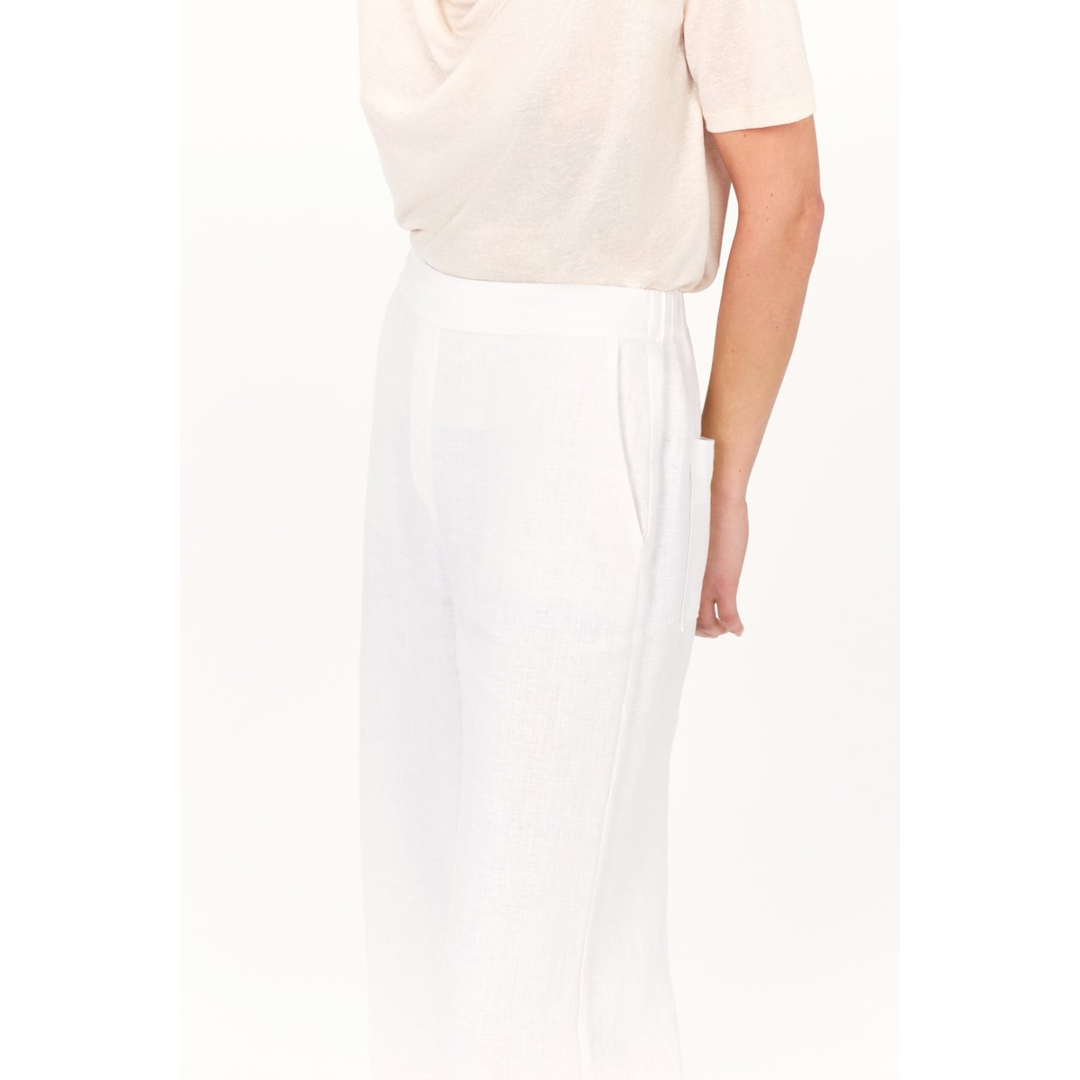 Pantalon large en lin PANDI blanc, CAROLL