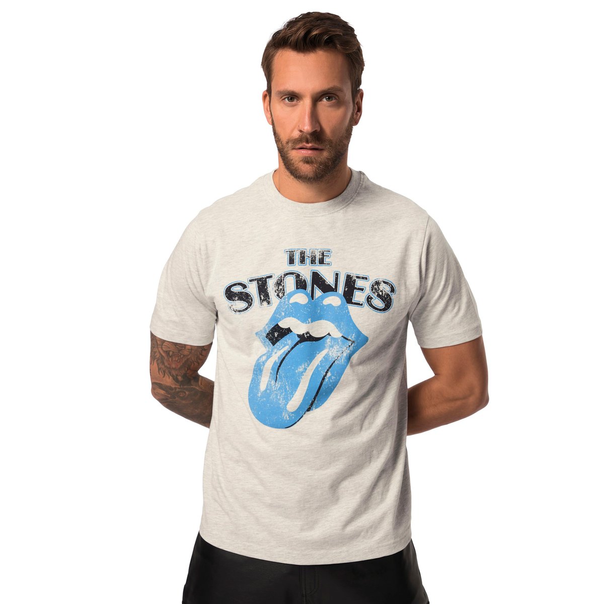 T-shirt, groupe Rolling Stones gris clair chiné, JP1880
