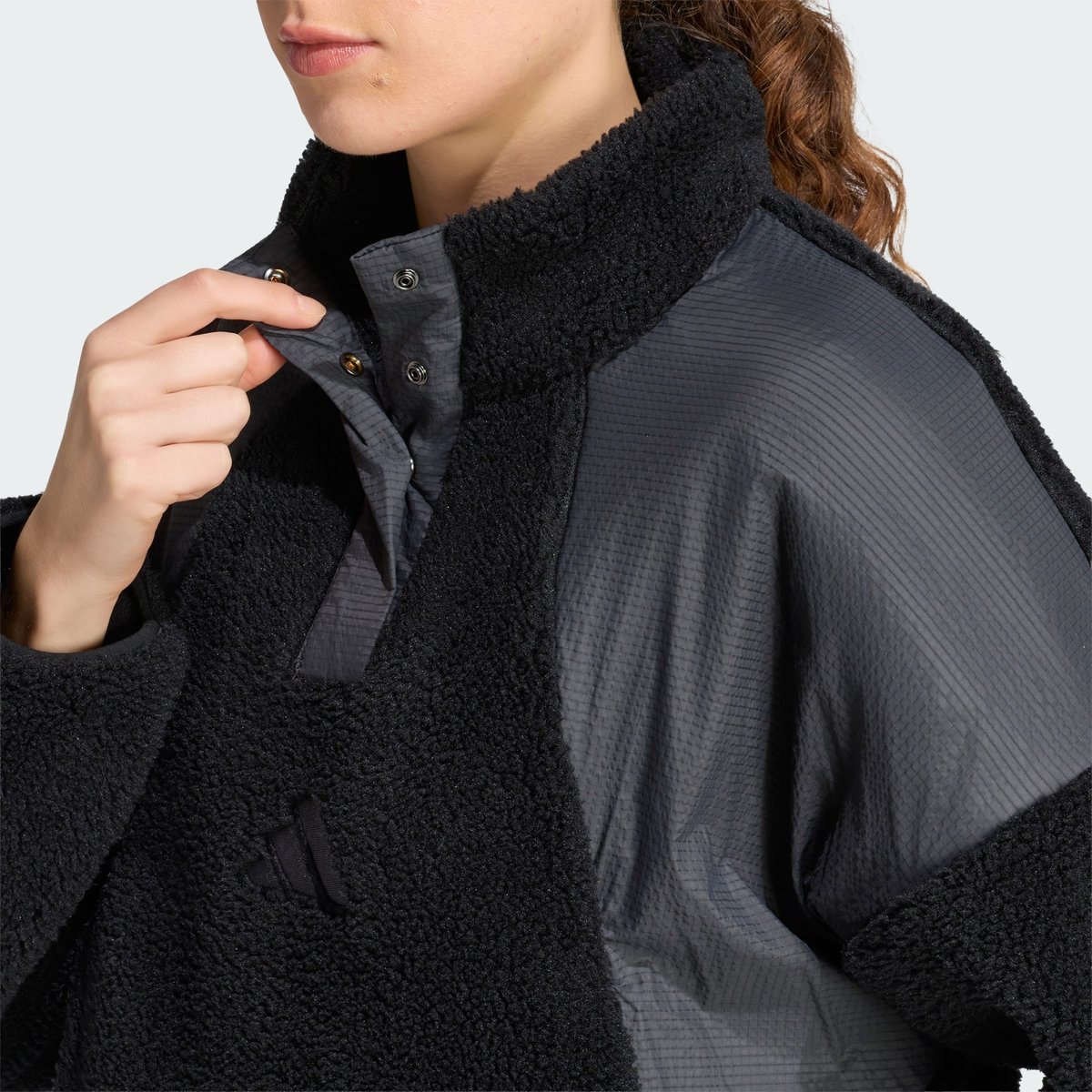 Pullover Terrex Xploric Climawarm High Pile Snap Pullover Terrex Xploric Climawarm High Pile Snap black, adidas Performance