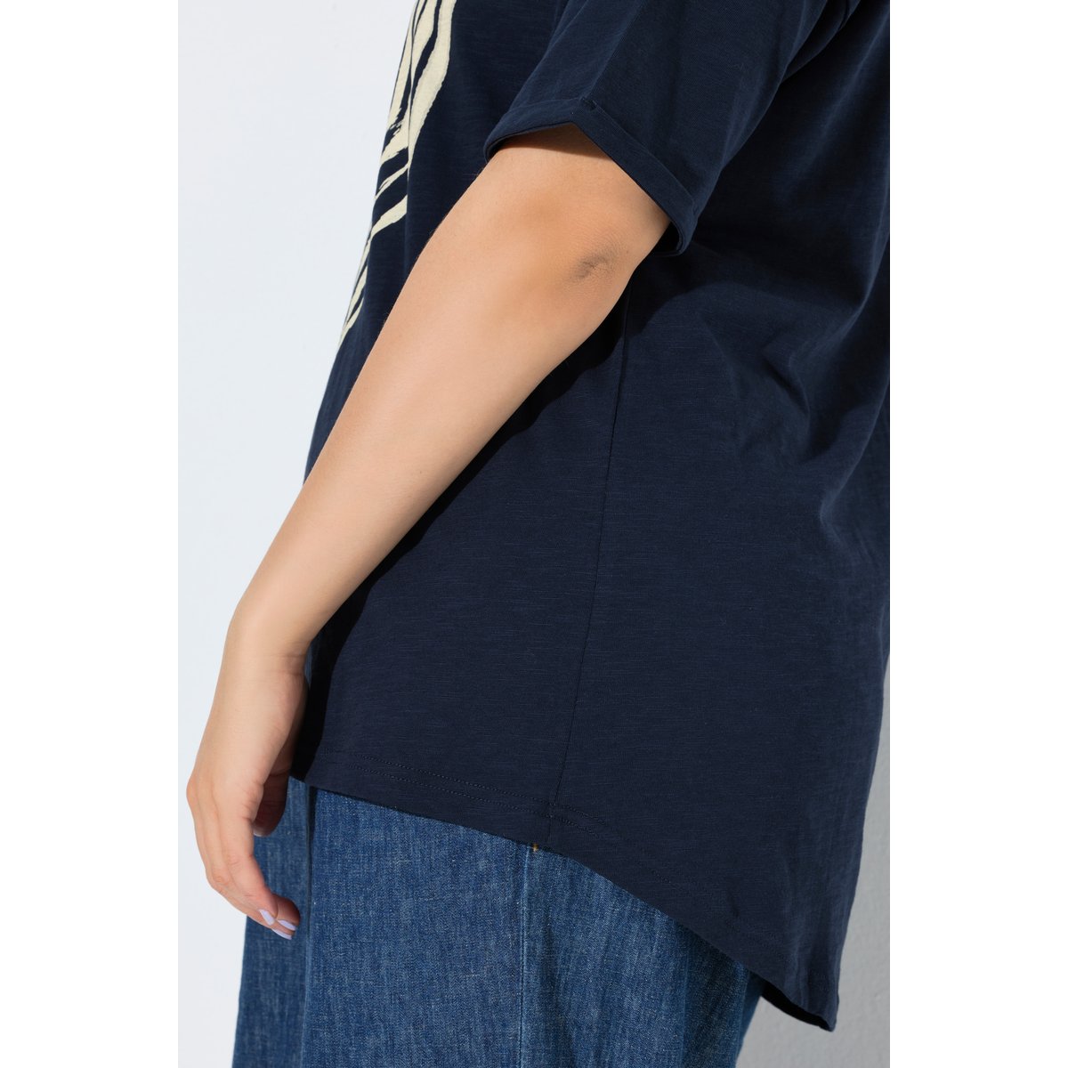 T-shirt oversize, motif zèbre marine, ULLA POPKEN
