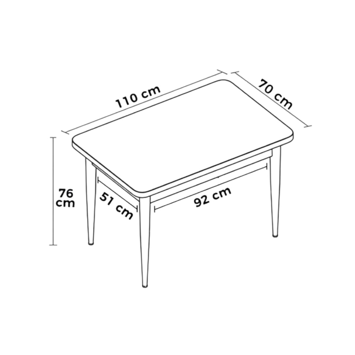 Table à manger rectangulaire effet bois brun 110 cm AROLA bois naturel, PIER IMPORT
