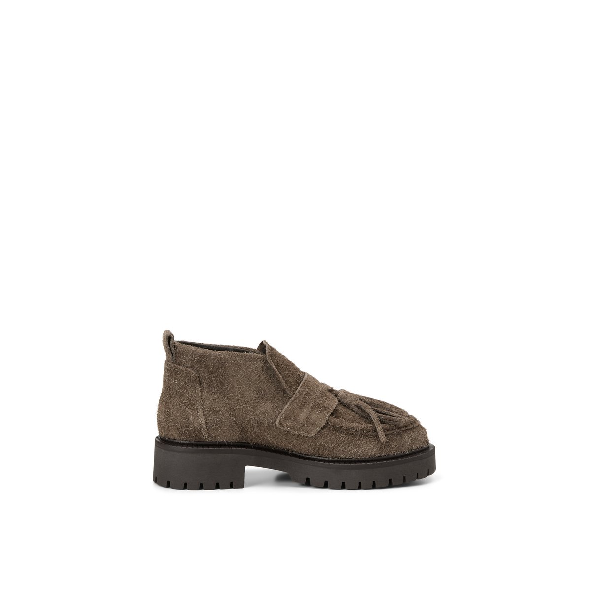 Mocassins à talon court, modèle Erin en cuir velours huilé marron, MARC O'POLO