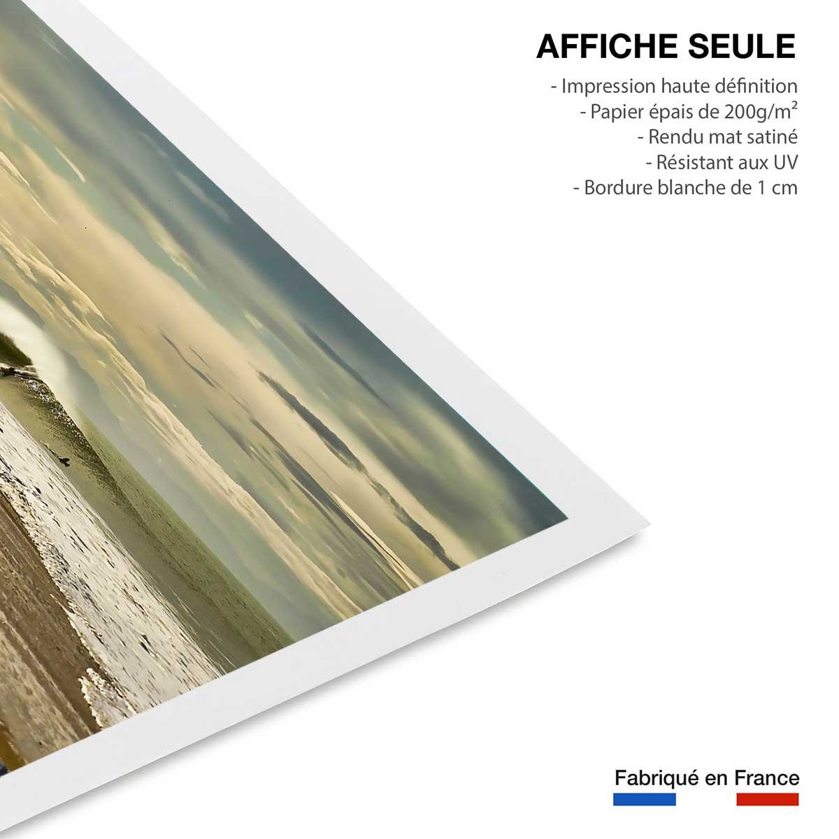 Affiche paysage ocean Surf dans les landes affiche seule, HEXOA