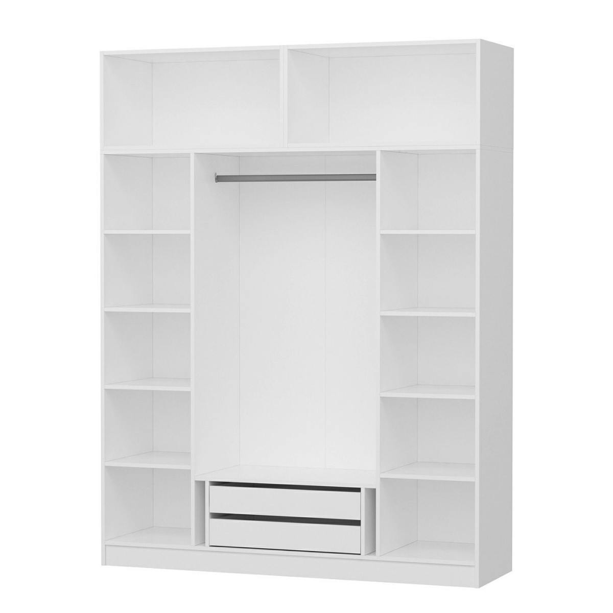 Armoire penderie avec tiroirs BYRON blanc, PIER IMPORT