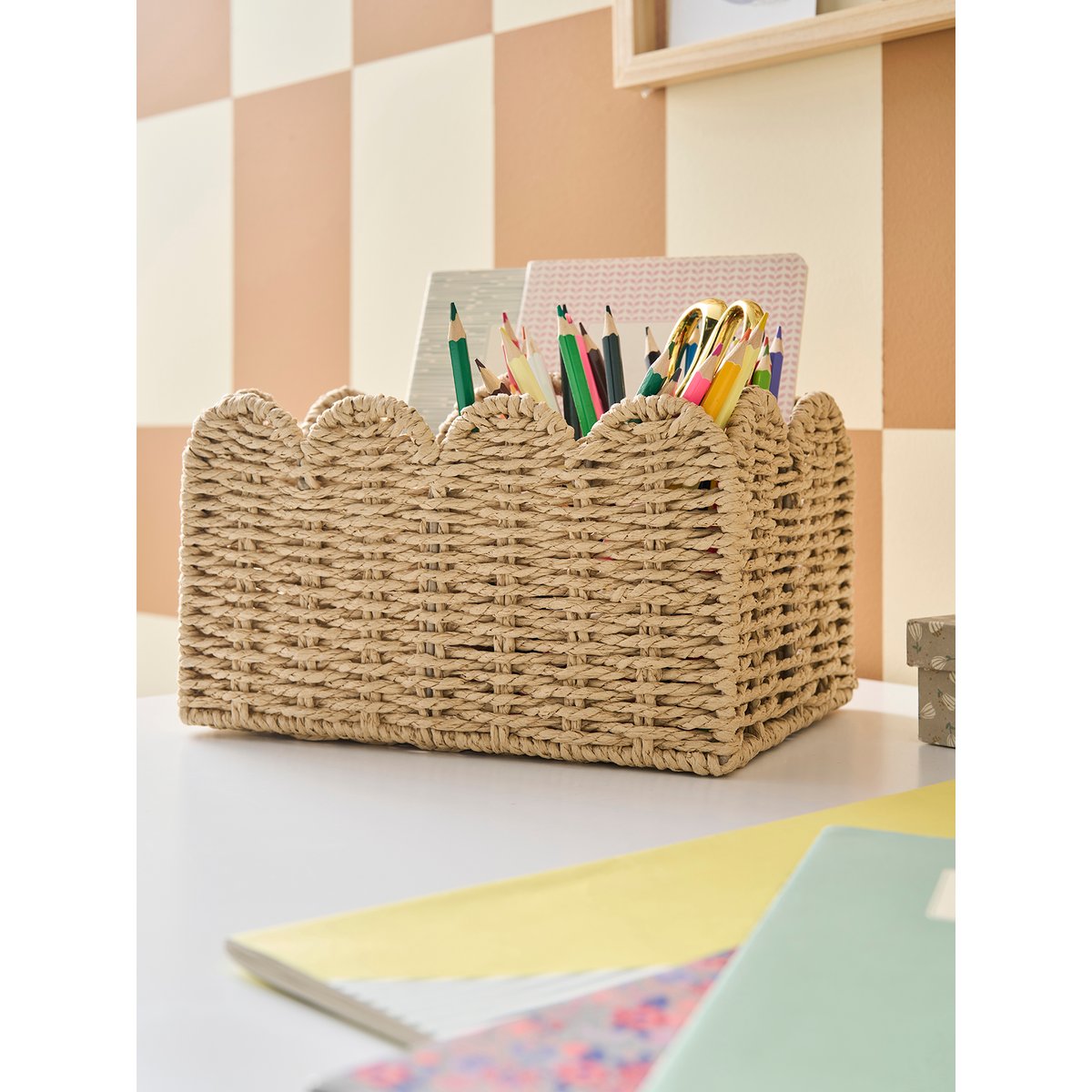 Pot à crayons feston beige, VERTBAUDET