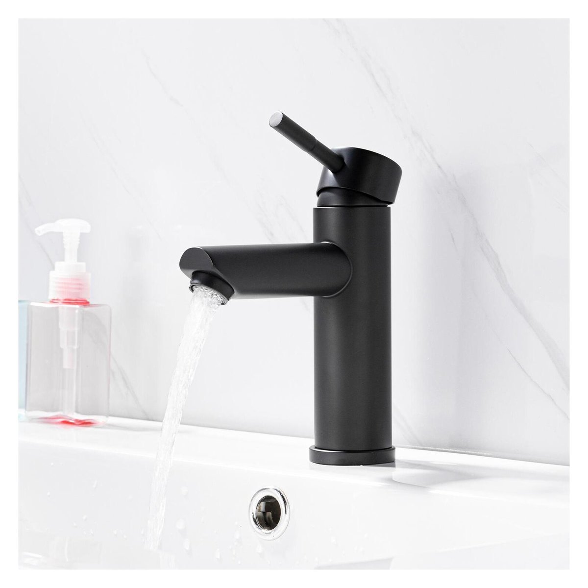 Robinet salle de bain mitigeur bec bas TAP noir, MOB IN