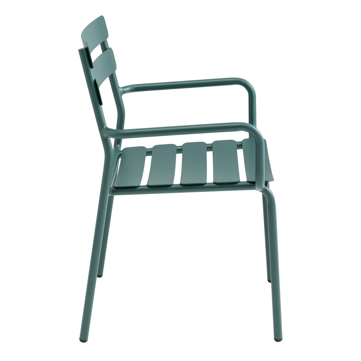 Chaise de terrasse avec accoudoirs en aluminium, ALMADA vert foncé, OVIALA