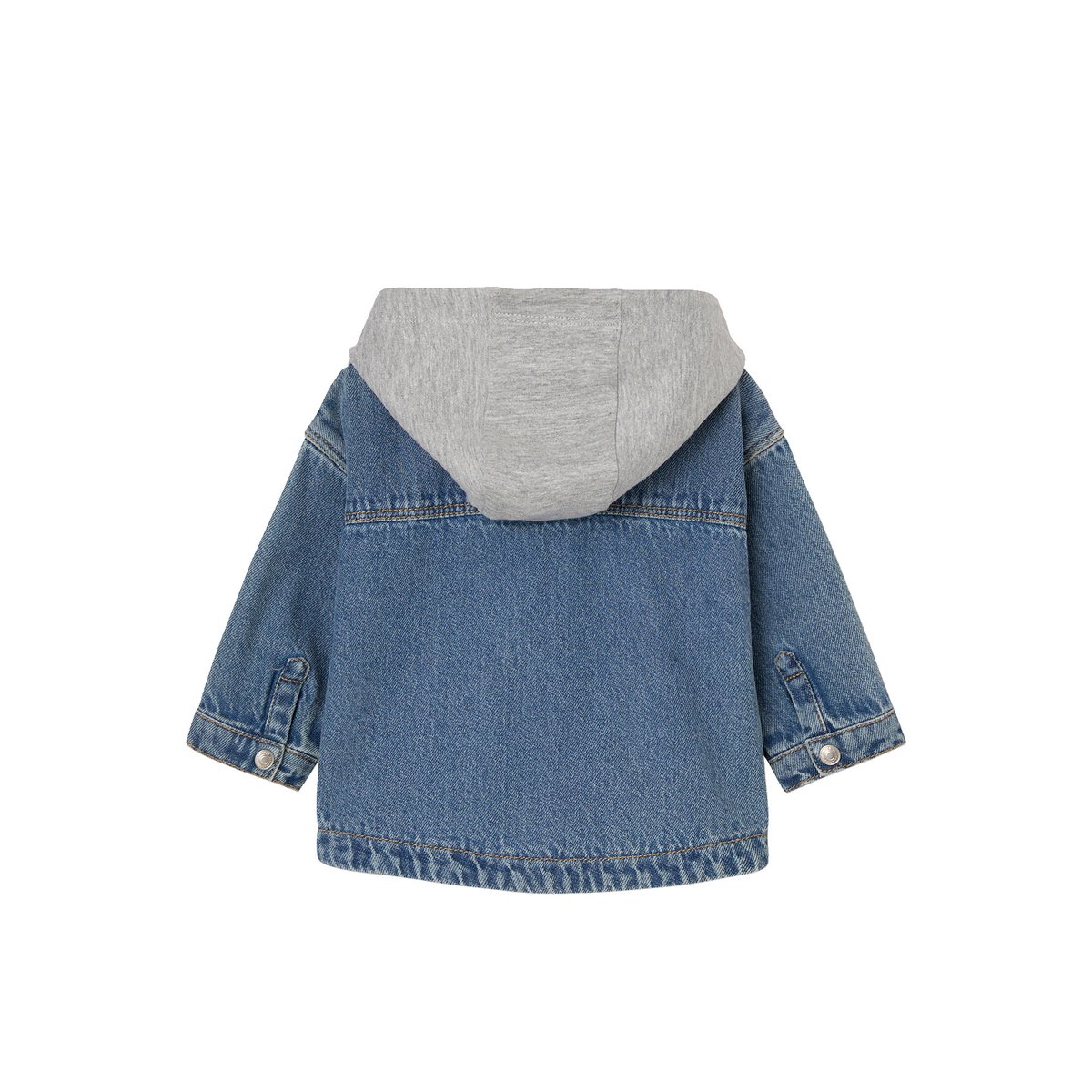 Chemise bébé en denim avec capuche stone, VERTBAUDET