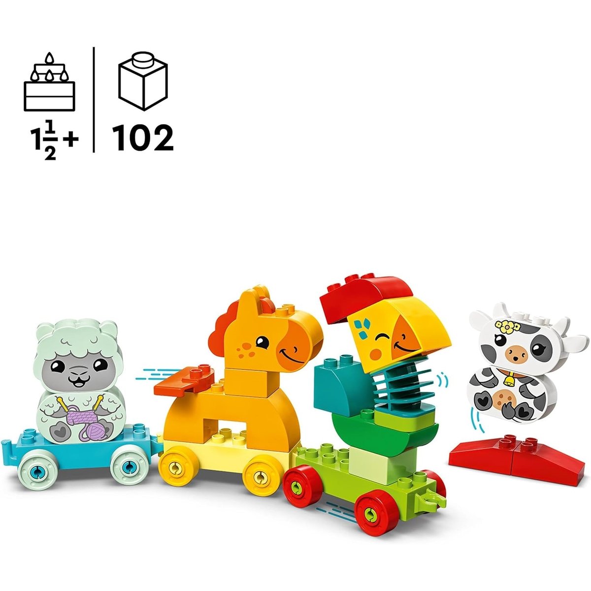 LEGO DUPLO - Mon Premier Train des Animaux - Set Éducatif Créatif 10412 multicolore, LEGO