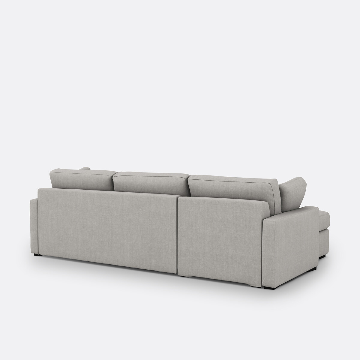 Canapé d'angle, convertible, 4 places, en coton et lin, Comfort Bultex®, TIMOR gris clair, LA REDOUTE INTERIEURS