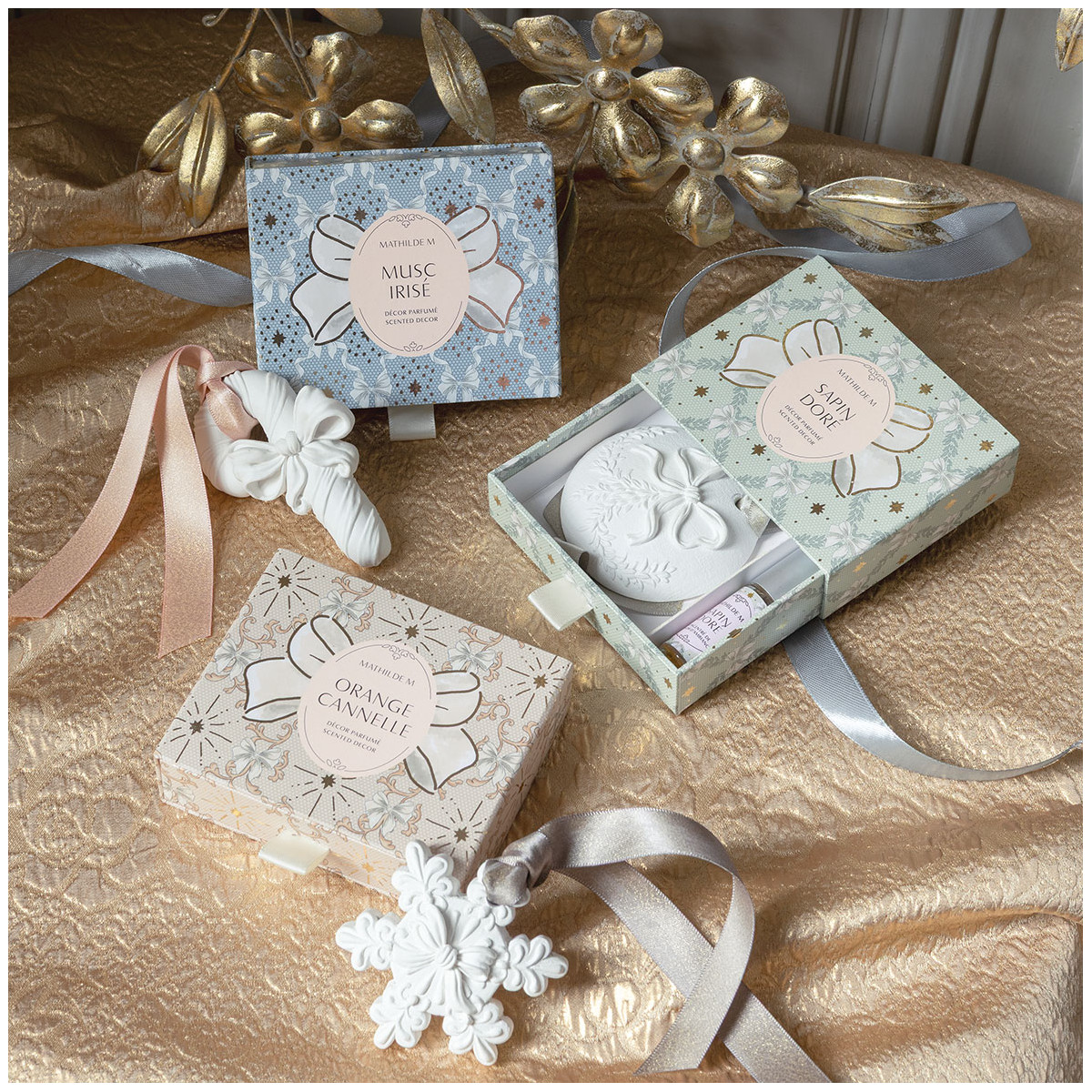 Décor parfumé et concentré Musc Irisé RUBANS DE FÊTE blanc, MATHILDE M