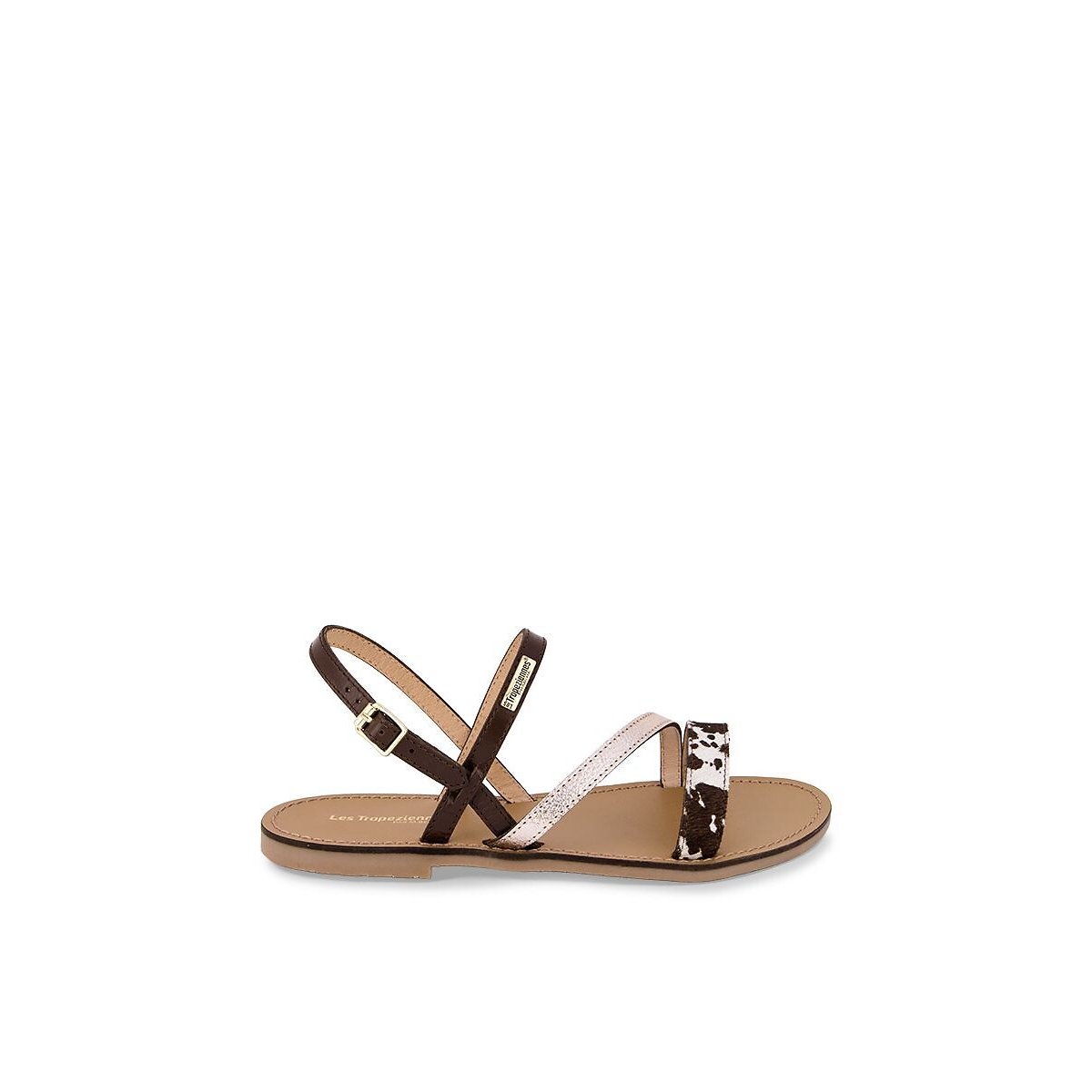 Sandales cuir Baden marron/blanc, LES TROPEZIENNES PAR M.BELARBI