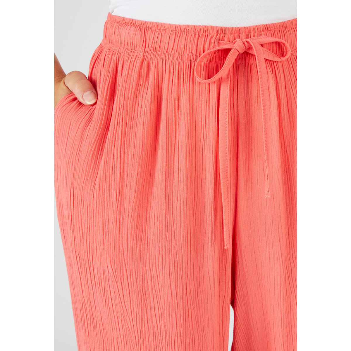 Pantalon crépon rose corail, DAMART